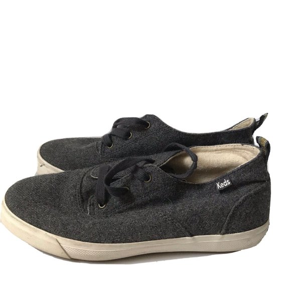 Keds Shoes Keds Triumph Gray Wool Flannel Mid Top Shoes Casual Non
